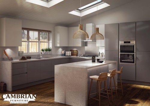 Gloss slab kitchen doors - slab,